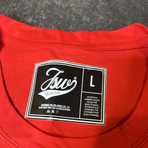 JSW Collective Martin Red Graphic Print Men's Cotton Knit Tee L - photo 4