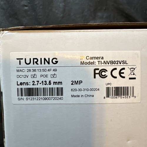 Turing 2MP Bullet IP Security Camera White TI-NV8B2VSL - photo 2