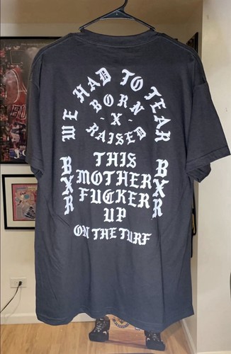 Born X Raised On The Turf Men's Black Graphic Print Cotton T-Shi