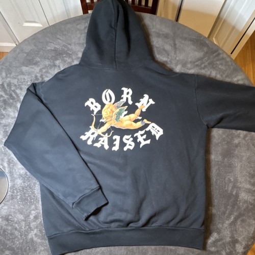 Born X Raised Angel Graphic Hooded Fleece Pullover Black XL - photo 2