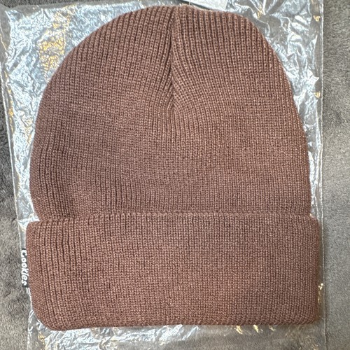 Cookies Brown Knit Acrylic Beanie Hat Red Embroidered Logo - photo 3
