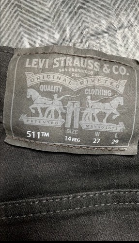 Levi's 511 Slim Stretch Adjustable Waist Boys Jeans Black 14 - photo 3