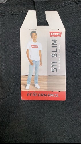 Levi's 511 Slim Stretch Adjustable Waist Boys Jeans Black 14 - photo 5