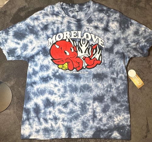 Lonely Hearts Club Men's XL Blue Tie-Dye Devil T-Shirt