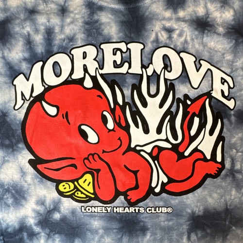 Lonely Hearts Club Men's XL Blue Tie-Dye Devil T-Shirt - photo 4