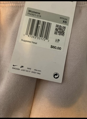 Nike Women's Light Pink Fleece Sweat Shorts XS - photo 3