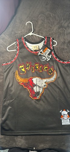 Chicago Bulls Michael Jordan Basketball Jersey Black Flames Smal