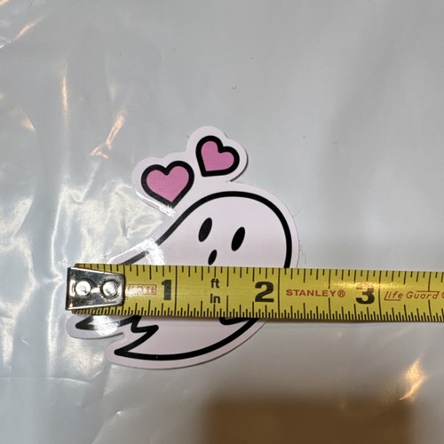 Ghost Hearts Vinyl Sticker White/Pink/Black 2.5in - photo 2