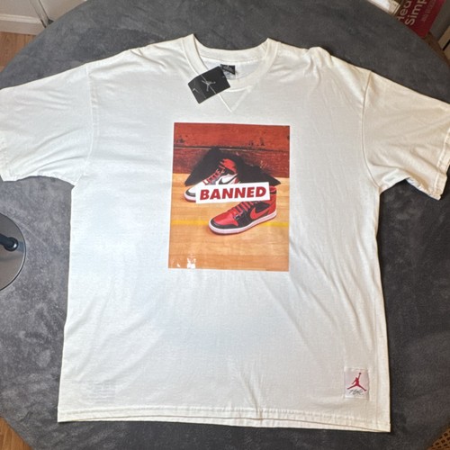 Vintage 1985 Air Jordan Banned Men's Graphic T-Shirt XL - photo 2