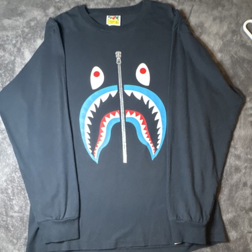 A Bathing Ape Shark Graphic Black Men's Cotton Jersey T-Shirt XL