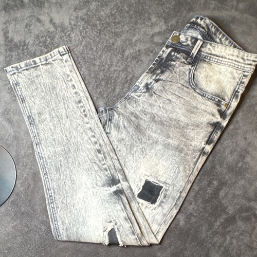 Live Mechanics Sample Tag 1 of 1 Gray Acid Wash Distressed Jean