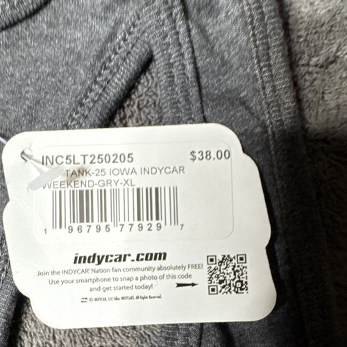 INDYCAR Iowa IndyCar Race Weekend Tank Top Gray XL - photo 3