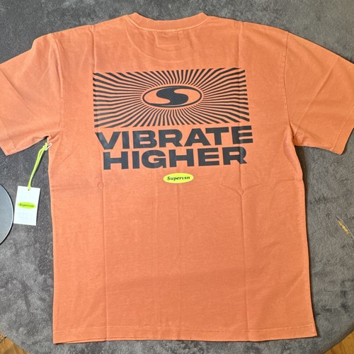 Superusn Vibrate Higher Men's L Orange Double-Sided Graphic Logo