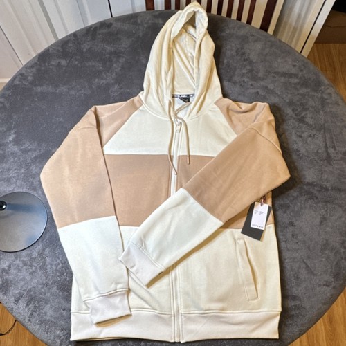 Switch Colorblock Hooded Fleece Full Zip Hoodie Beige/Ivory XL