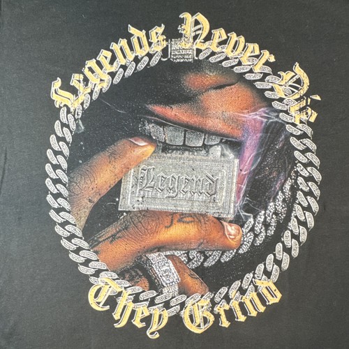 “Legends Never Die They Grind” Men’s Black Graphic T-Shirt XL - photo 2