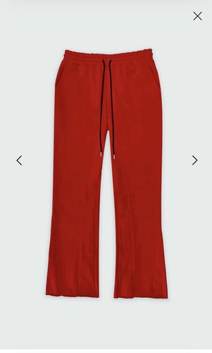 ANANKE Men's Red XL Fleece Flared Sweatpants
