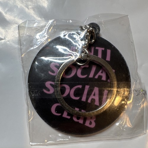 Custom Anti Social Social Club Black Pink Metal Plastic Key Chai - photo 2