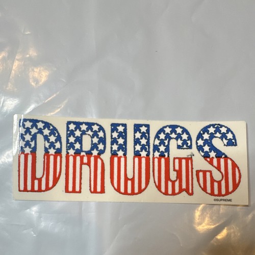 Supreme Drugs American Flag USA Flag Design Vinyl Sticker