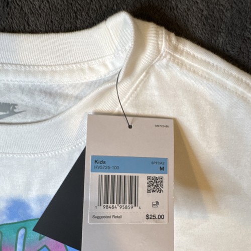 Nike Kids M White Loose Fit Graphic Pegasus Crew Neck T-Shirt - photo 2