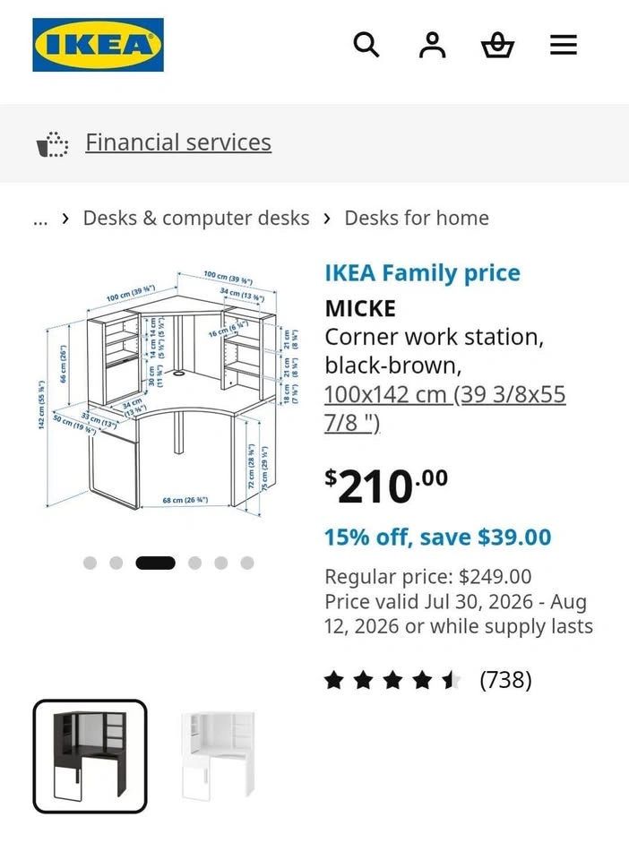 Corner Desk IKEA - Free Delivery - photo 2