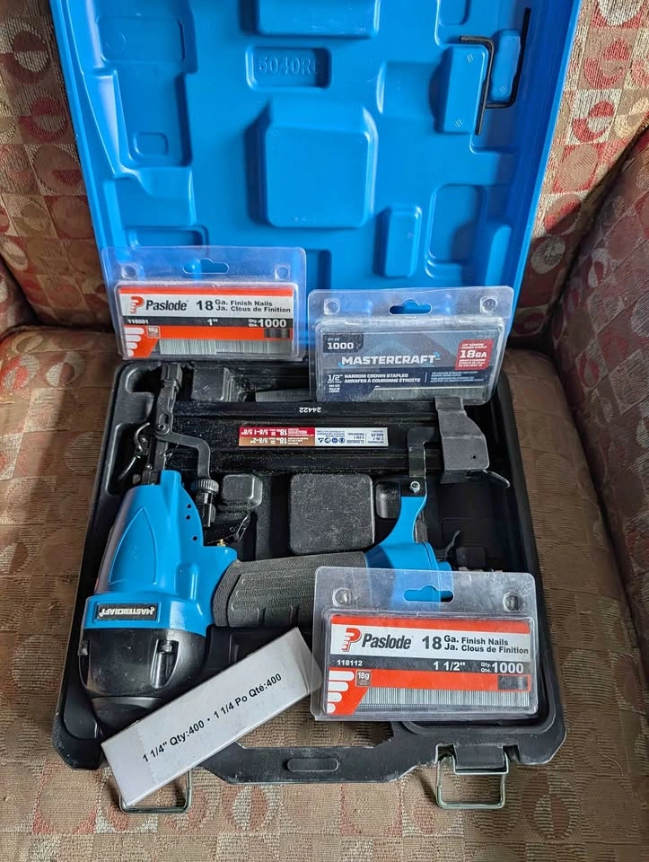 3 in 1 pneumatic nailer & stapler, with nails and staples