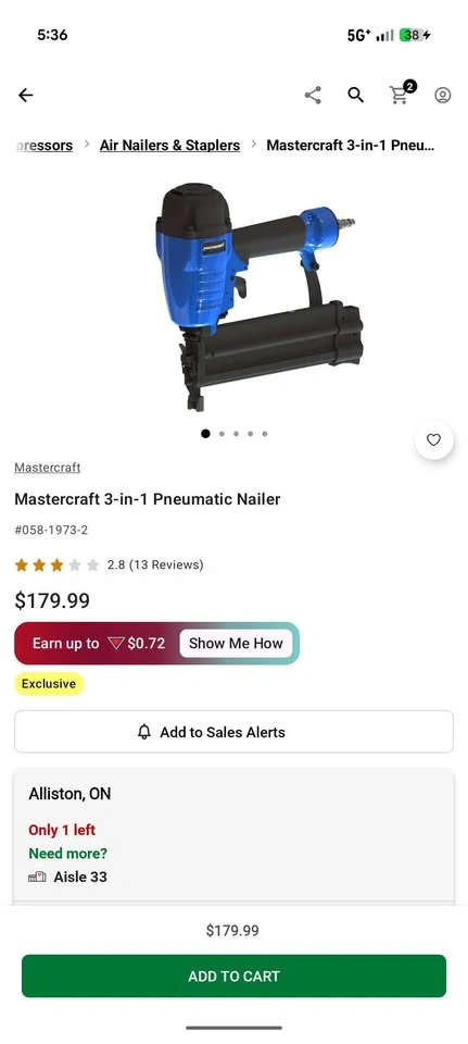 3 in 1 pneumatic nailer & stapler, with nails and staples - photo 2