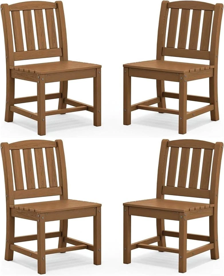 4 Outdoor Dining Chairs, All-Weather HDPE