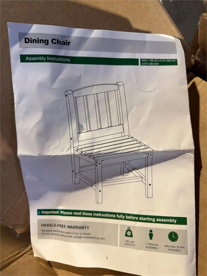 4 Outdoor Dining Chairs, All-Weather HDPE - photo 3