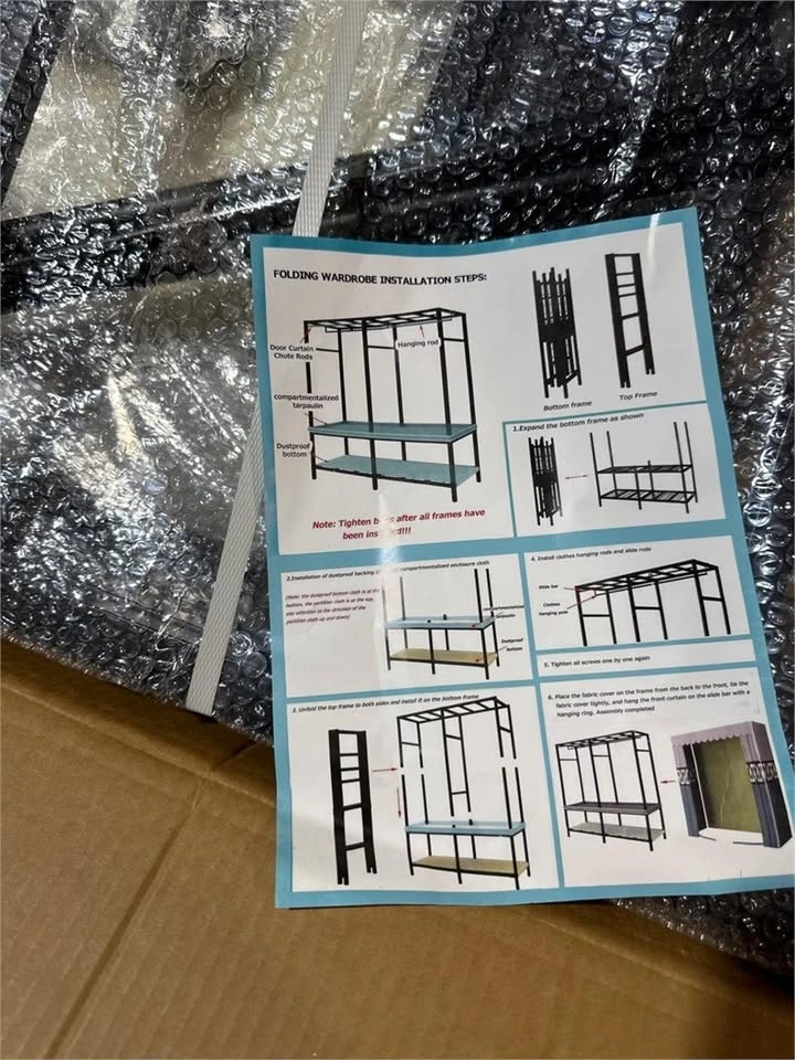 Folding Portable Wardrobe Closet with Fabric Cover - photo 5