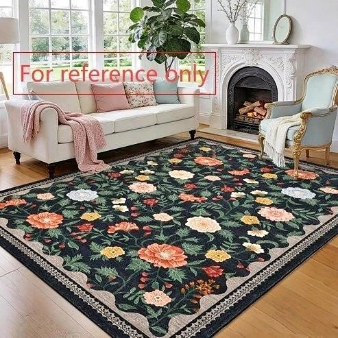 Garvee Floral 5x7FT Black Rug