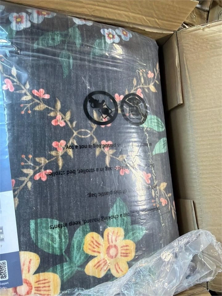 Garvee Floral 5x7FT Black Rug - photo 2