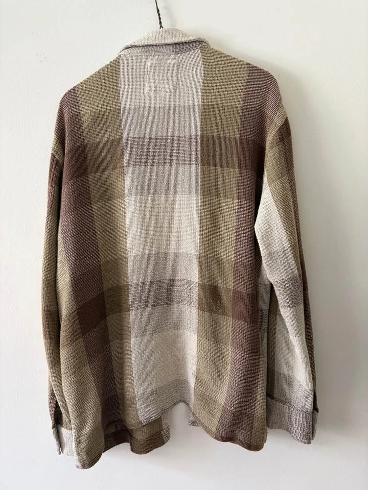 Zara Man Plaid Waffle-Knit Cardigan Jacket (Relaxed Fit) - photo 2