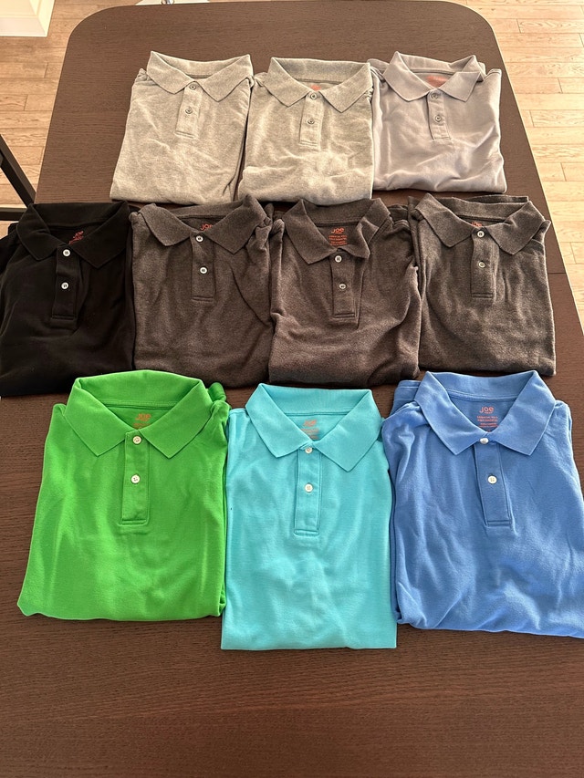 10 Joe Fresh Polo Shirts (L)
