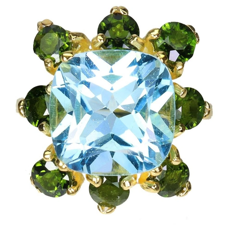 Sky Blue Topaz Dual-Gem Statement Ring in Gold & Silver - photo 3