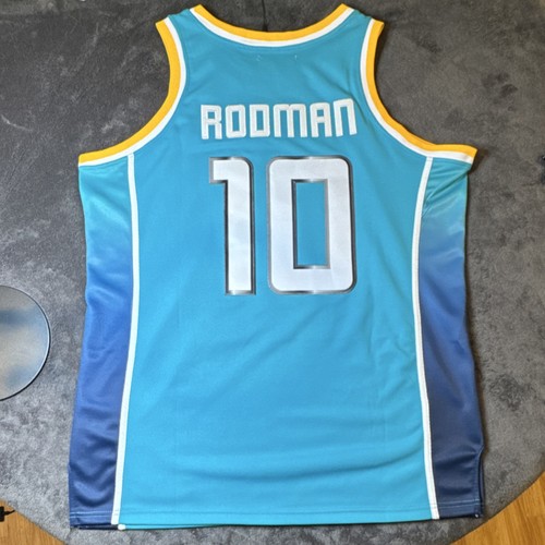 Dennis Rodman #10 High School Basketball Jersey Blue XL