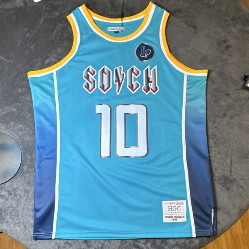 Dennis Rodman #10 High School Basketball Jersey Blue XL - photo 3