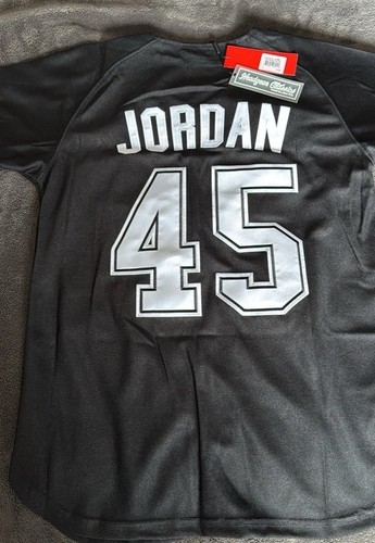 Michael Jordan #45 Barons Black White Baseball Jersey Size S
