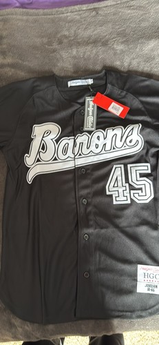 Michael Jordan #45 Barons Black White Baseball Jersey Size S - photo 3