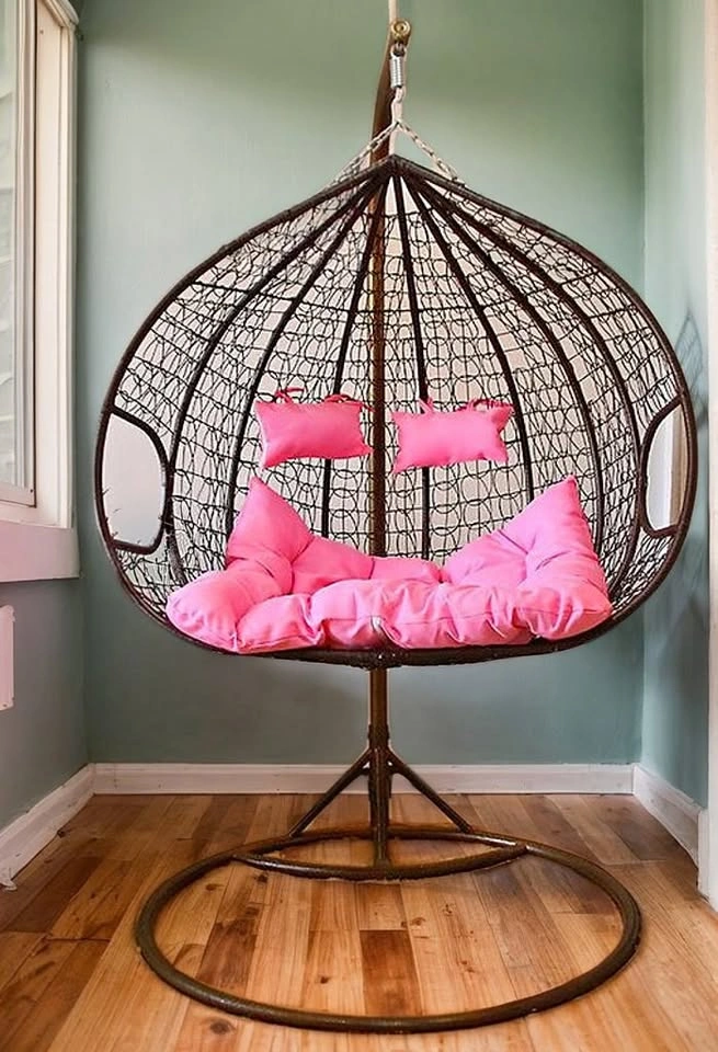 SEC002 A2334 Dual Seat Hanging Egg Chair for Patio or Garden