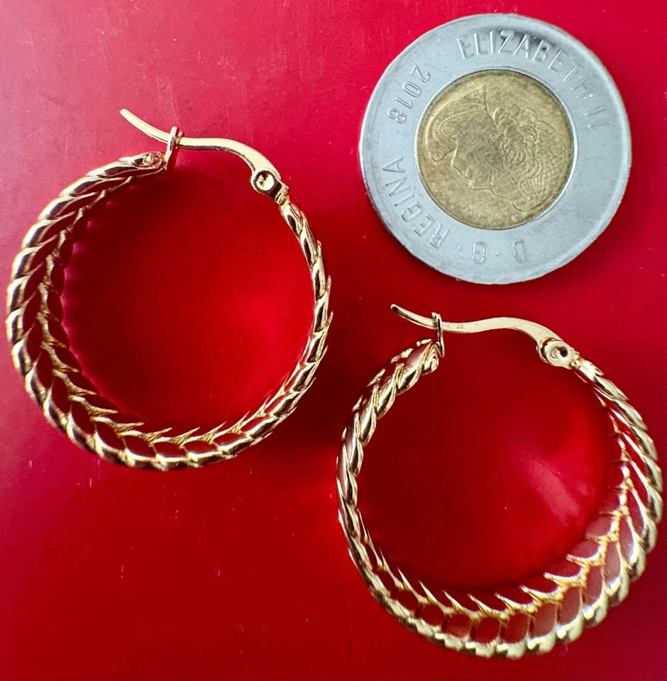 Braided Hoops Gold Plated SS Tarnish Resistant 1.20 inch - photo 3