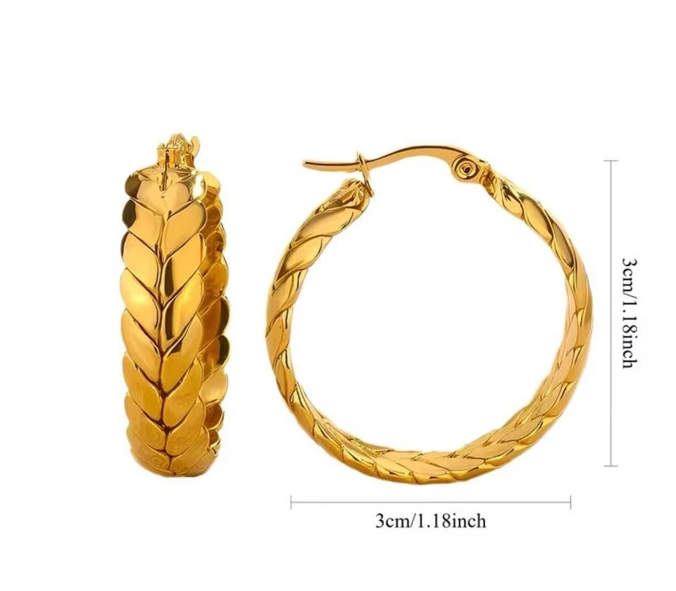 Braided Hoops Gold Plated SS Tarnish Resistant 1.20 inch - photo 4