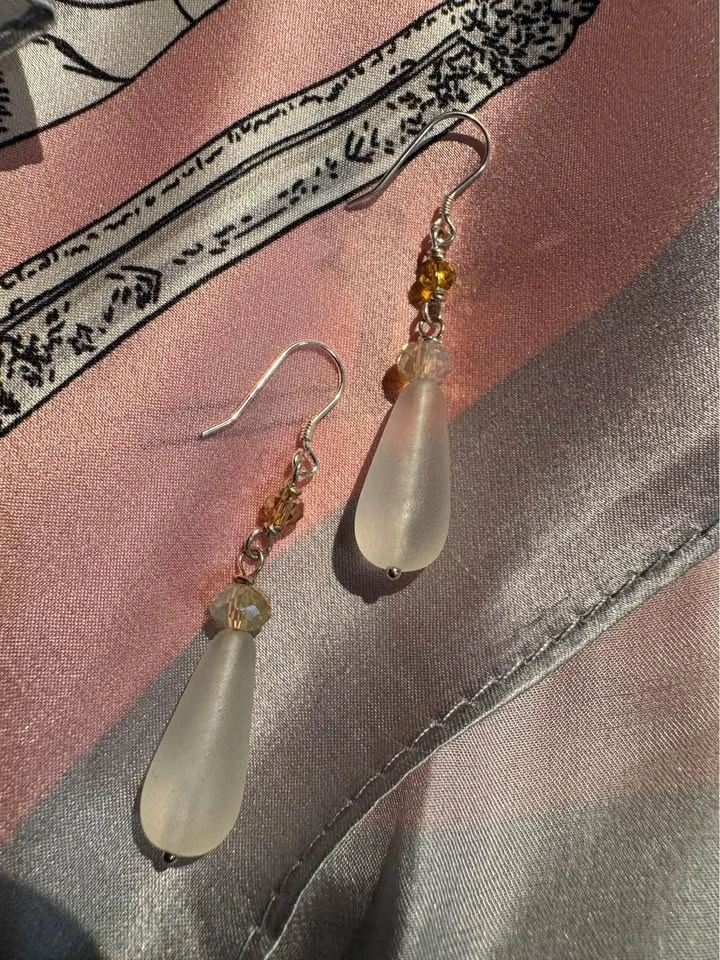 Pear Shape Silver Earrings - photo 2