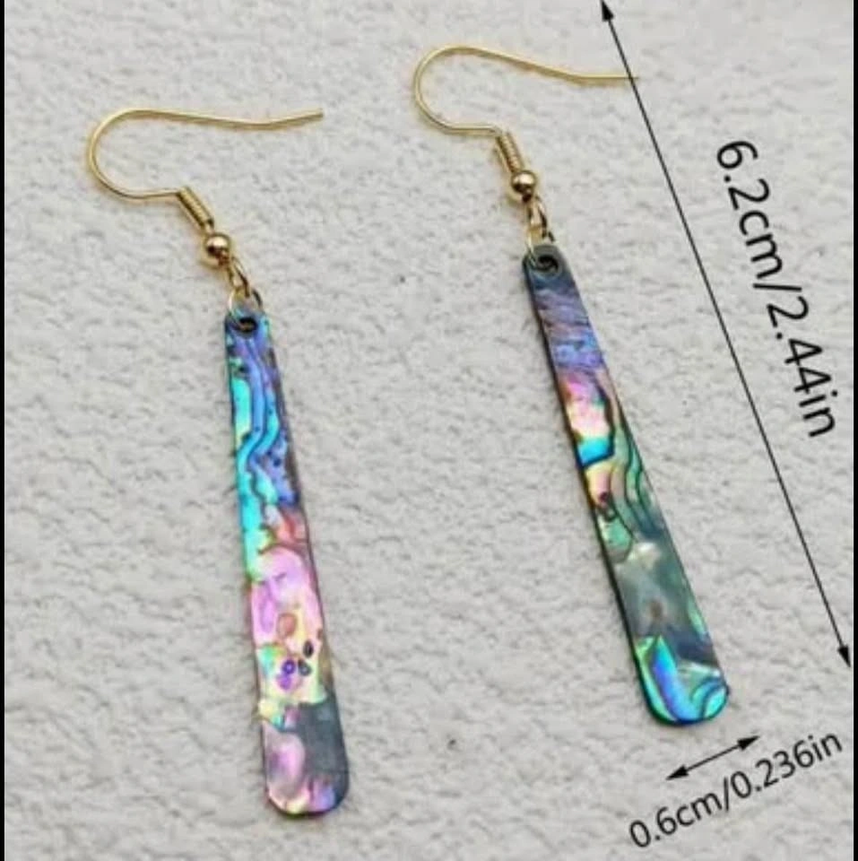 Abalone Shell Earrings 🩵 - photo 2