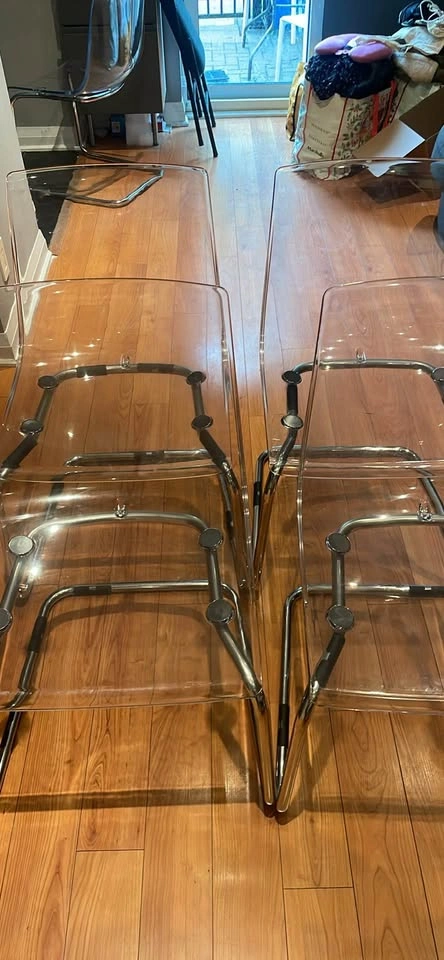White Glass Top Dining Table with Chrome Frame - photo 3