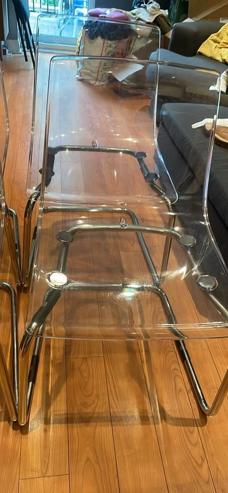 White Glass Top Dining Table with Chrome Frame - photo 4