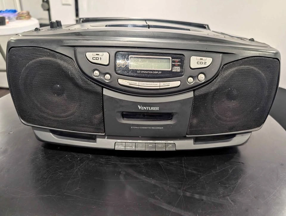 Venturer Dual CD Player, Cassette Recorder & Radio Boombox