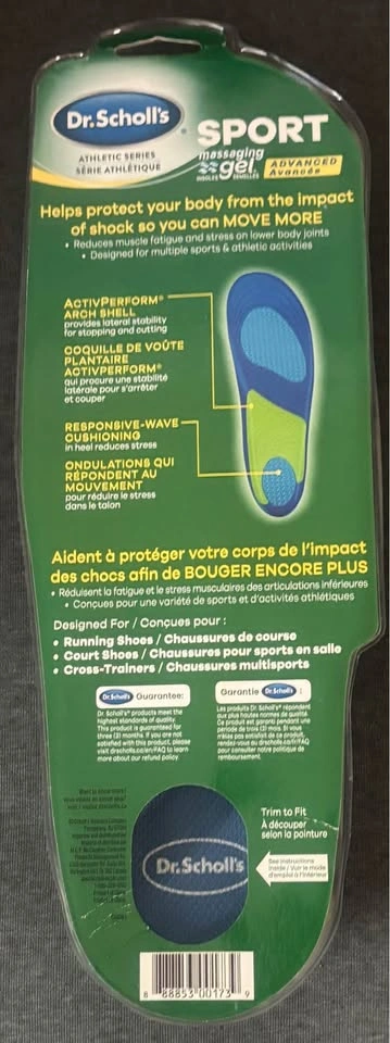 Dr. Scholl's Athletic Series Sport Massaging Gel Insoles 8-14 - photo 2