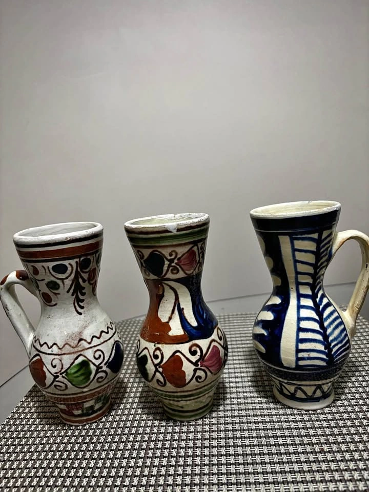 3 Rare Hand-Painted Ceramic Mini Pitchers for $20 total