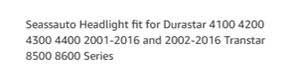 Seassauto Headlights Pair for Durastar and Transtar Series - photo 2