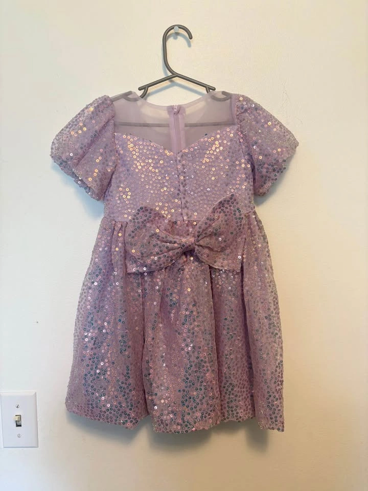 Girls Purple Sequin Dress Size 4Y - photo 2
